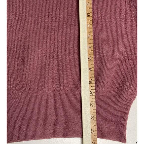 Free People XS Sweater Shadow Crew Mauve Pink Balloon Sleeves Ribbed Oversized - Picture 5 of 8